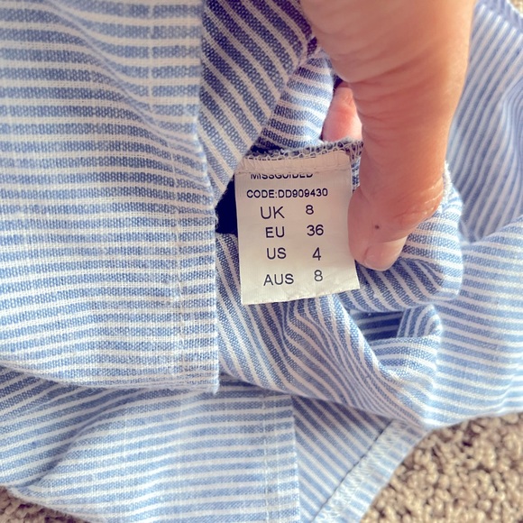💙💙Missguided striped cotton shirt dress size 4 - Picture 5 of 6